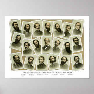 Konföderale Befehlshaber des Zivilen Krieges Poster