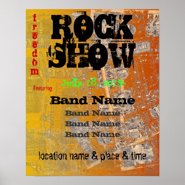 Konföderation Geld Phantastisch Rock Budget Poster (Vorne)