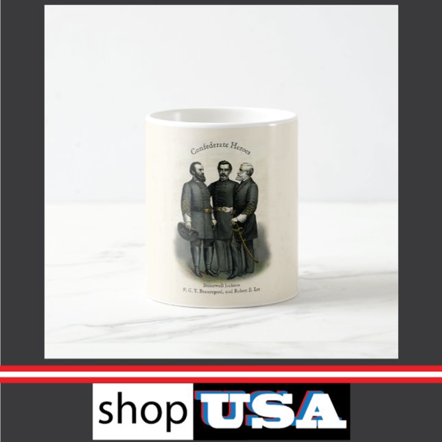 Konföderierte USA 🎖️ ⚔️ Helden des Zivilen Südkri Kaffeetasse (Von Creator hochgeladen)