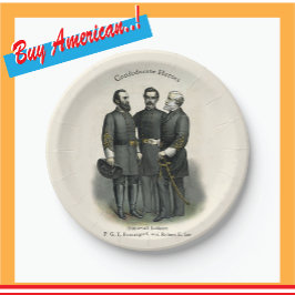 Konföderierte USA 🎖️ ⚔️ Helden des Zivilen Südkri Pappteller