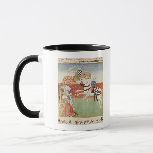 Konfrontation von zwei Rittern vor dem König Tasse (Links)