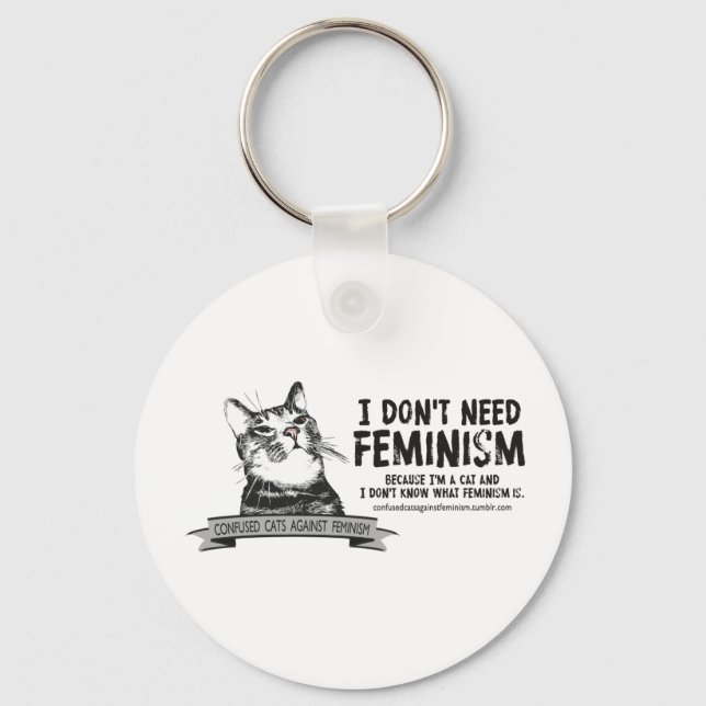 Konfuse Katzen (für helle Erzeugnisse) Schlüsselanhänger (Vorderseite)