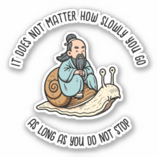 Konfuzius und Schnecke Aufkleber