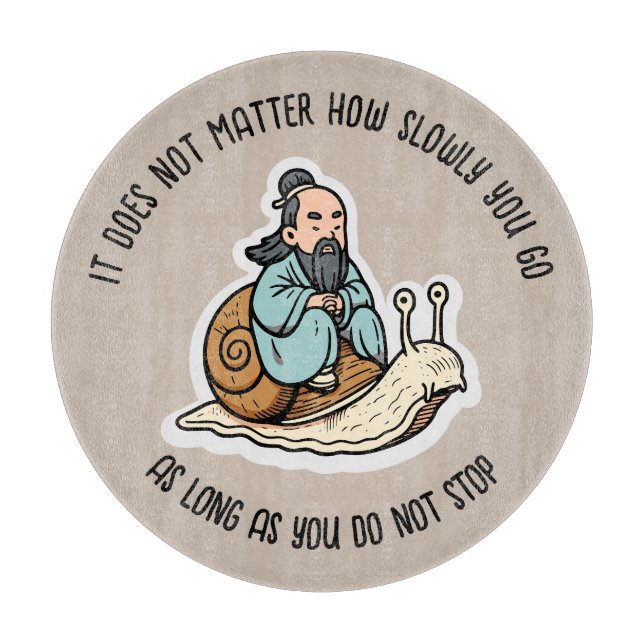 Konfuzius und Schnecke Schneidebrett (Vorderseite)