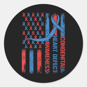 Kongenital Heart Defect Awareness Month American F Runder Aufkleber