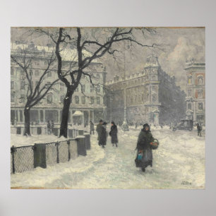 Kongens Nytorv, Kopenhagen im Winter Paul Fischer Poster