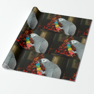 Kongo African Gray Parrot Merry Christmas Tree Geschenkpapier