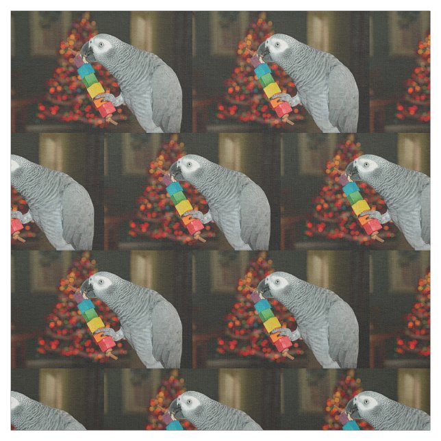 Kongo African Gray Parrot Merry Christmas Tree Stoff (Muster)