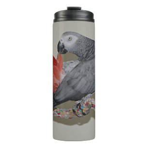 Kongo African Gray Parrot Schwanz Prevue Thermosbecher