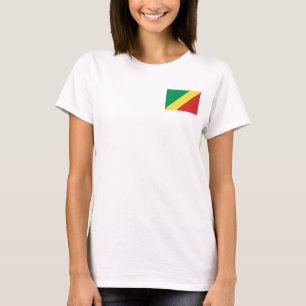 Kongo-Brazzaville-Flagge + Karte T-Shirt