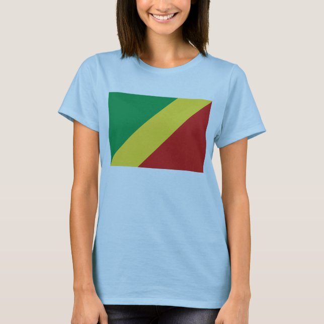Kongo-Brazzaville-Flagge x Karte T - Shirt (Vorderseite)