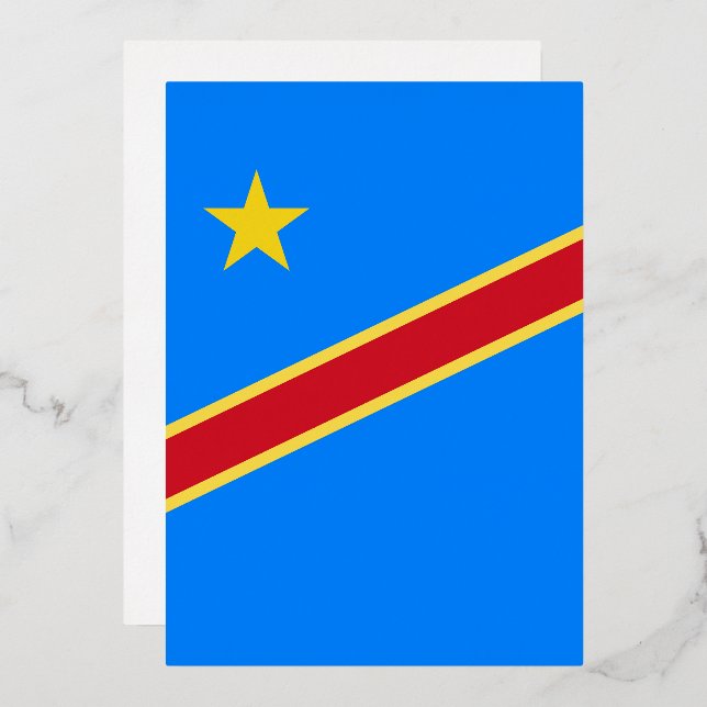 Kongo-Flagge Folieneinladung (Vorderseite/Rückseite)