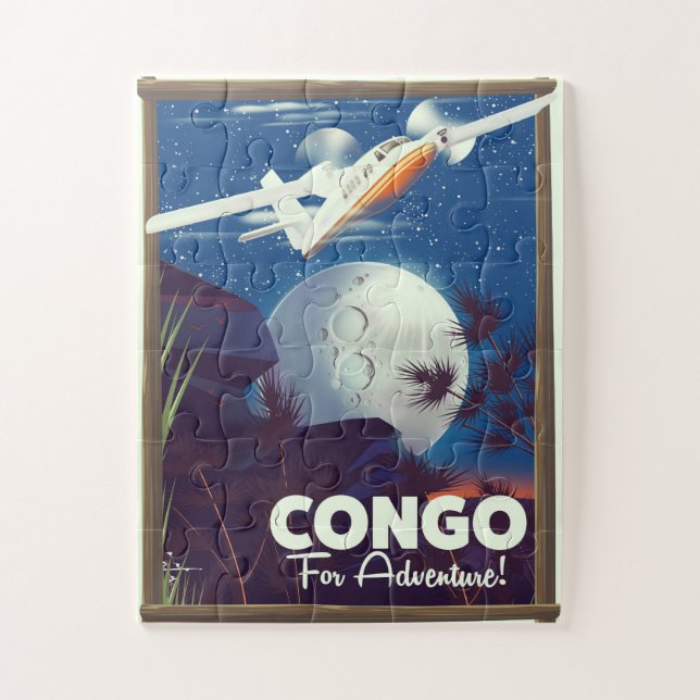 Kongo für Abenteuer! Reiseplakat Puzzle (Vertikal)