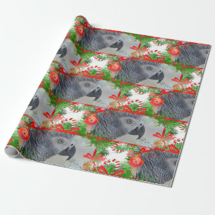 Kongo-Grau-Papagei-Weihnachten Geschenkpapier