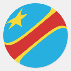 Kongo-Kinshasa Fisheye-Flag-Aufkleber Runder Aufkleber