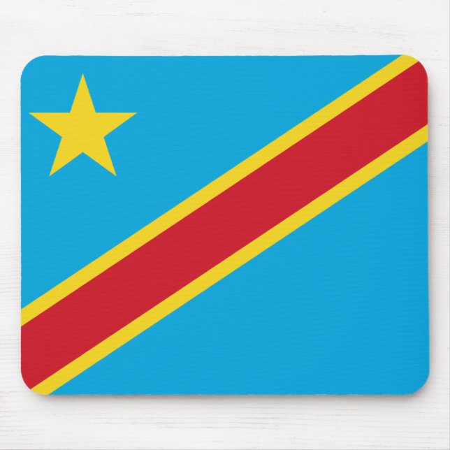 Kongo-Kinshasa Flagge Mousepad (Vorne)
