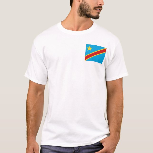 Kongo-Kinshasa Flagge und Karten-T - Shirt (Vorderseite)