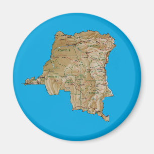 Kongo-Kinshasa Map Magnet