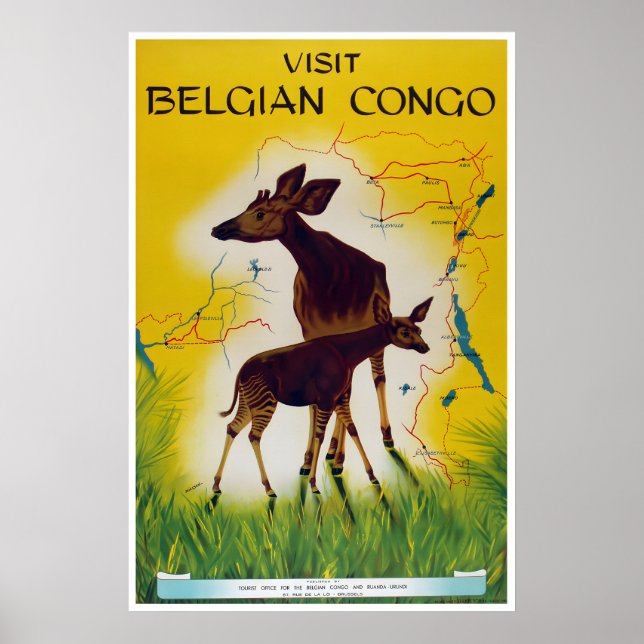 Kongo-Kunst-Afrika-Reiseposter Afrikanischer Druck Poster (Vorne)