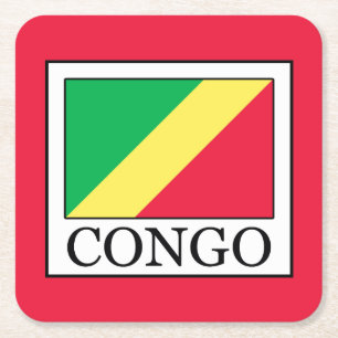 Kongo Rechteckiger Pappuntersetzer