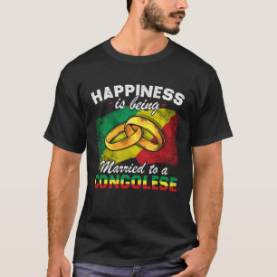 Kongo Republik Ehe Kongolesisch Verheiratet Flagge T-Shirt