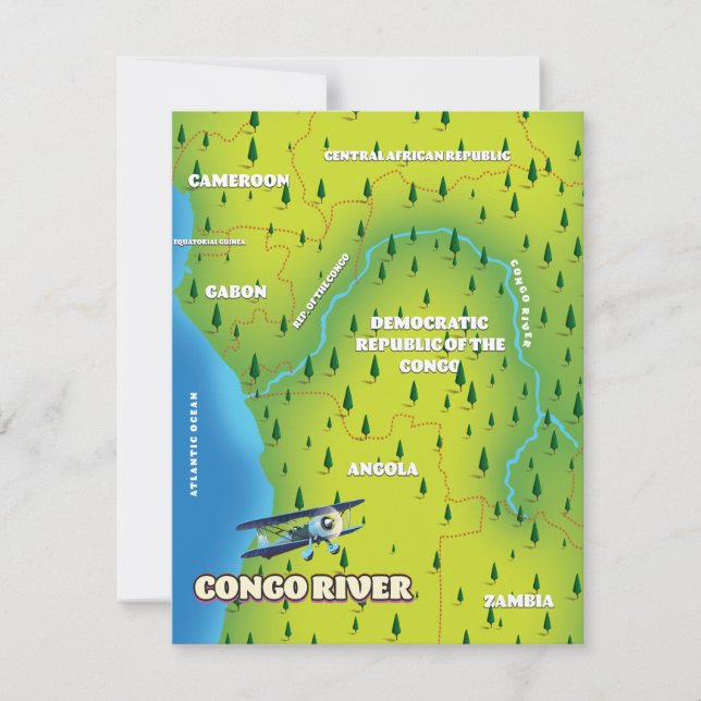 Kongo River Beautiful Vintag map (Vorderseite)