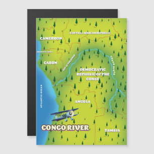 Kongo River Beautiful Vintag map Magnetkarte