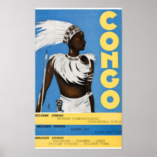 Kongo Vintage Travel Poster wiederhergestellt