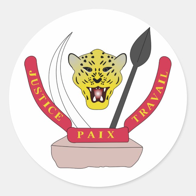Kongo-Wappen-CD Runder Aufkleber (Vorderseite)