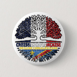 Kongolesische Fahne der französischen Bäume Button