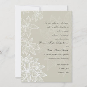 Kongote Blümtaupe Hochzeit Einladung