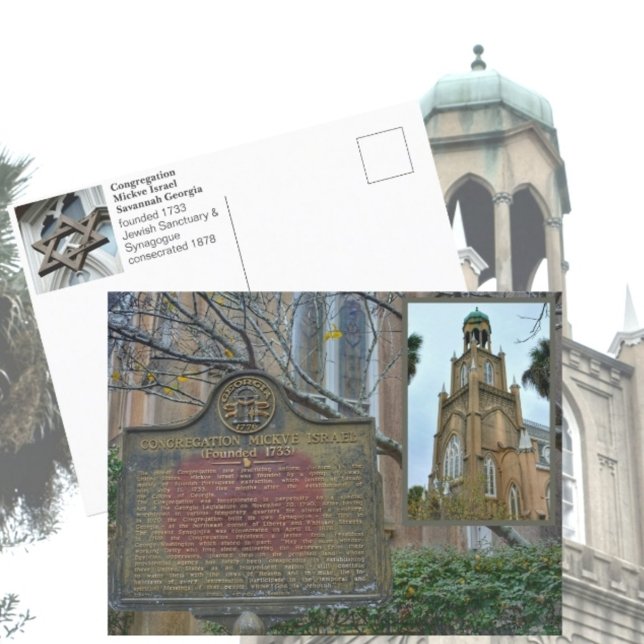 Kongregation Mickve Israel Synagoge Savannah GA Postkarte (Von Creator hochgeladen)