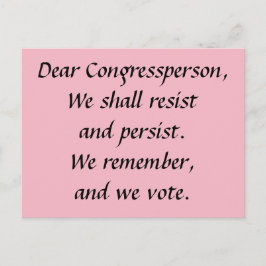 Kongressabgeordnete Persist Resist Erinnern Sie si Postkarte