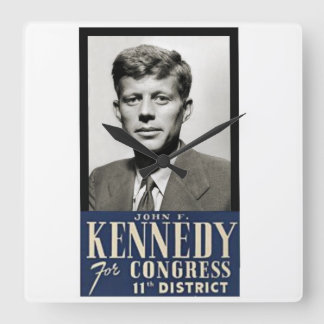Kongressabgeordnetes John F. Kennedy circa 1946 Quadratische Wanduhr