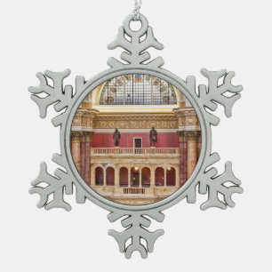 Kongressbibliothek Schneeflocken Zinn-Ornament
