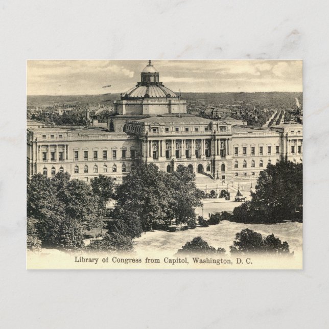 Kongressbibliothek, Washington DC, 1912 Vintag Postkarte (Vorderseite)