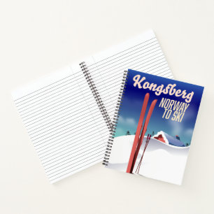 Kongsberg Norway Ski-Poster. Notizbuch
