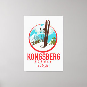 Kongsberg Norwegen Ski-Logo Leinwanddruck