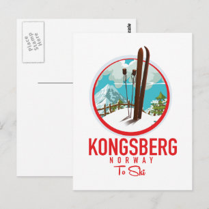 Kongsberg Norwegen Ski-Logo Postkarte