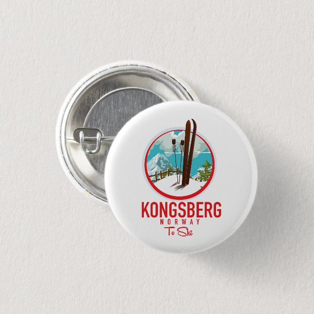 Kongsberg Norwegen Skiglogologo Button (Vorne & Hinten)