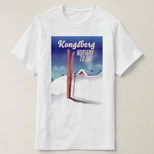 Kongsberg Norwegen Skireiseplakat. T-Shirt