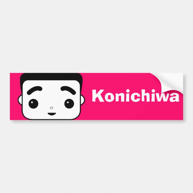 Konichiwa Autoaufkleber (Vorne)