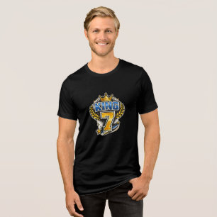 König 7 Krone Grafik T-Shirt Königliche Zahl Sie Tri-Blend Shirt