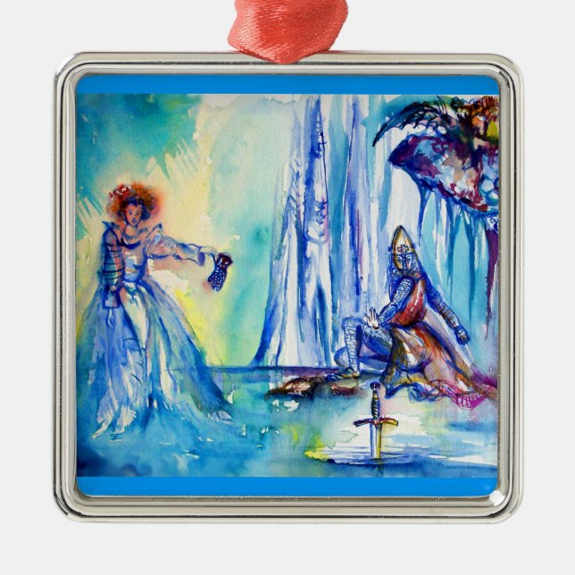 KÖNIG ARTHUR, DAME OF THE LAKE UND EXCALIBUR ORNAMENT AUS METALL (Vorne)