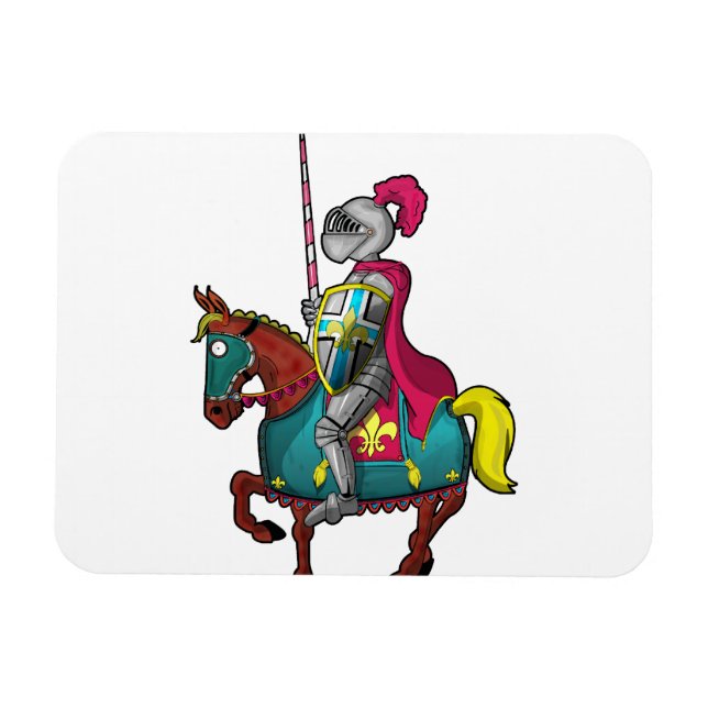 König Arthur Ritter und Pferd Magnet (Horizontal)