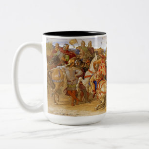 König Arthur und Ritter des Runden Tisches Zweifarbige Tasse