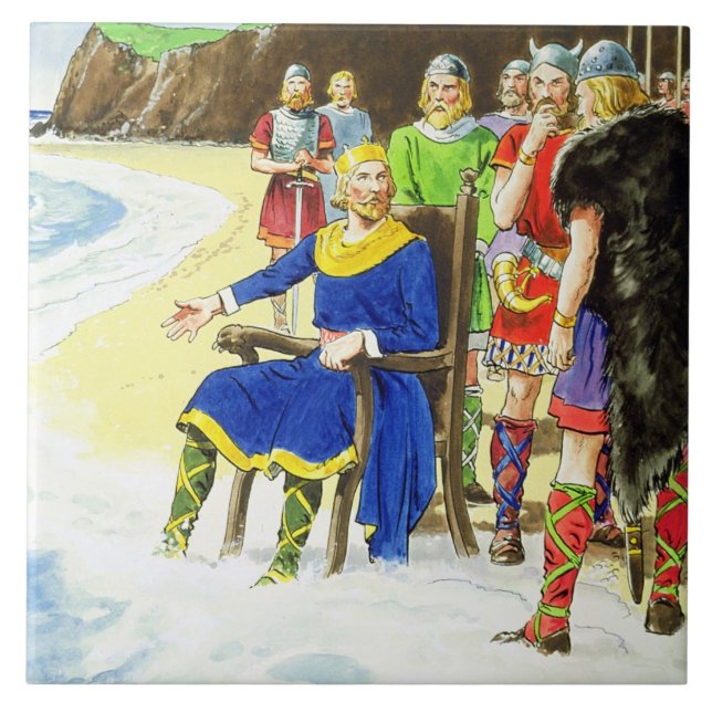 König Canute (c.995-1035) 'von den Blicken in die Fliese (Vorderseite)