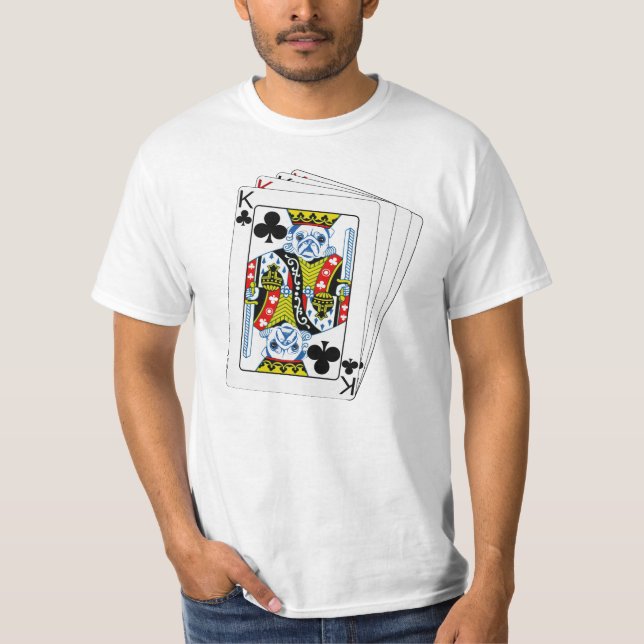 König Cards mit Mops-Gesichtern T-Shirt (Vorderseite)