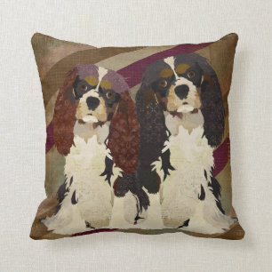 König Cavalier Spaniels Retro Pillow Kissen