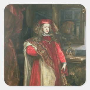 König Charles II von Spanien Quadratischer Aufkleber